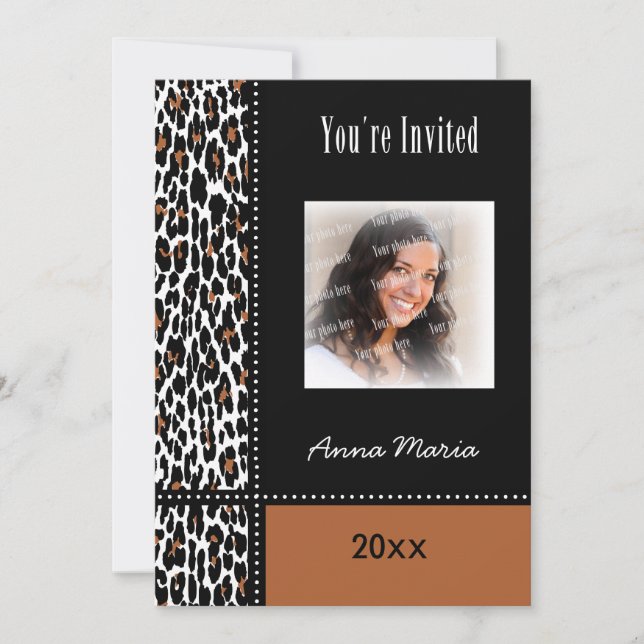Graduation Party Leopard Invitation (Devant)