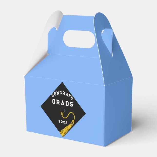 Graduation Party Light Blue Favour Box (Front Side)
