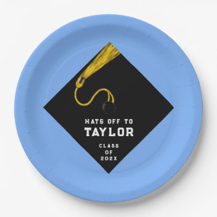 Graduation Party Light-blue Paper Plate