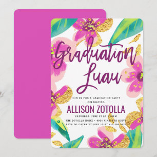 Graduation Party Luau Tropical Party Invitation