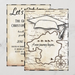 Graduation Party Map Journey To Success Invitation