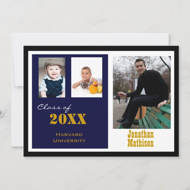 Graduation Party Marine Photo Invitation (Devant)