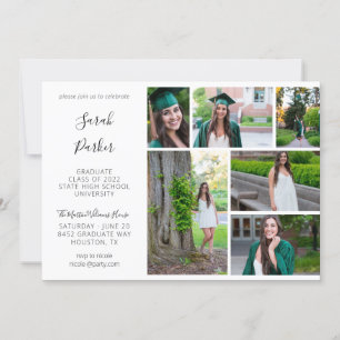 Graduation Party Modern 6 Photo Invitation