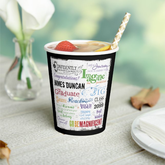 Graduation Party Motivational Inspirational Quotes Paper Cups (Insitu)