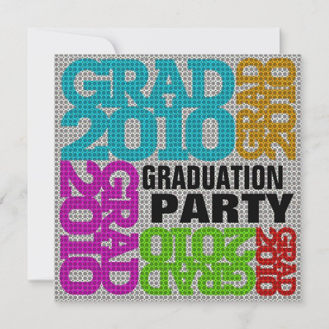 Graduation Party Multi Colours Invitation (Front)