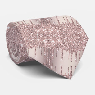 Graduation Party Neck Tie Rose Gold Blush Drips