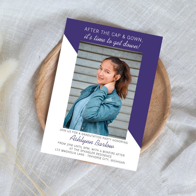 Graduation Party Open House 2024 Photo Purple Invitation (Creator Uploaded)