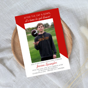Graduation Party Open House 2025 Photo Red Invitation