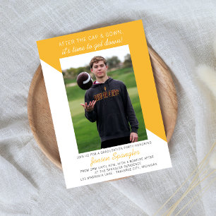 Graduation Party Open House 2025 Photo Yellow Invitation