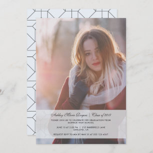 Graduation Party Photo Invitation Bleu clair