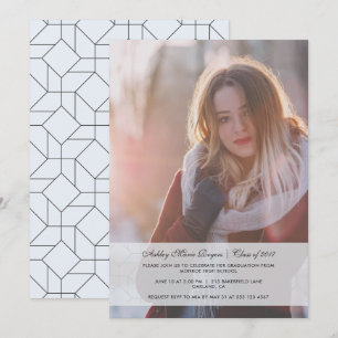 Graduation Party Photo Invitation Light Blue
