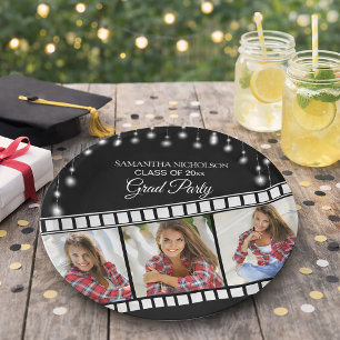 Graduation Party Photo Movie Reel Hollywood Star Paper Plate