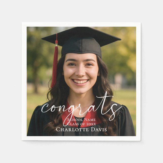 Graduation party photo script congrats napkin (Front)