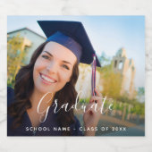 Graduation party photo script sparkling wine label (Single Label)