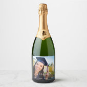 Graduation party photo script sparkling wine label (Front)