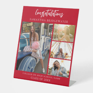 Graduation Party Photos Red Graduate 2025 Pedestal Sign