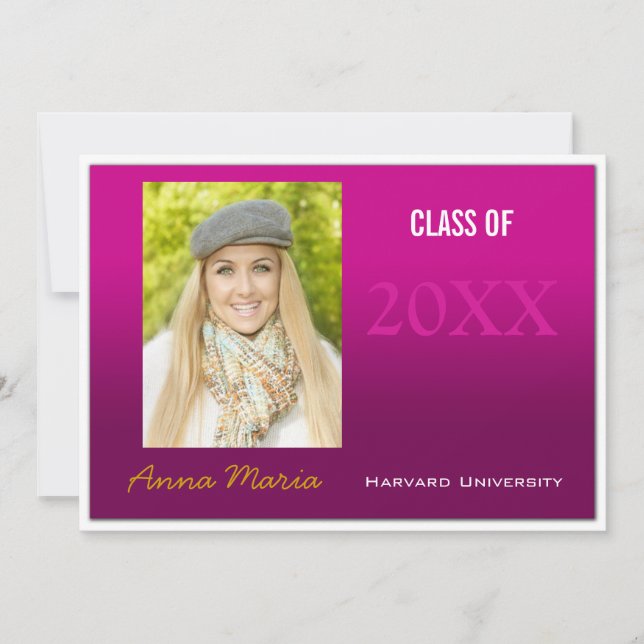 Graduation Party Pink Photo Invitation (Devant)