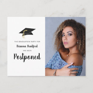 Graduation Party Postponed Photo Script Postcard
