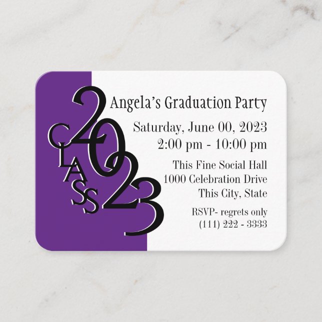 Graduation Party Purple Photo Insert Card 2024 (Front)