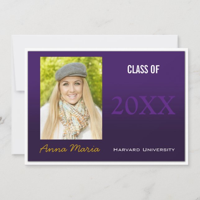 Graduation Party Purple Photo Invitation (Front)
