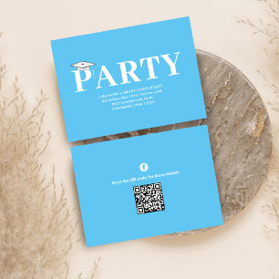 Graduation Party QR Code Modern Carolina Blue  Enclosure Card