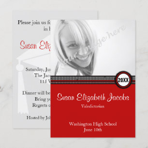 Graduation Party - Red & Black Invite