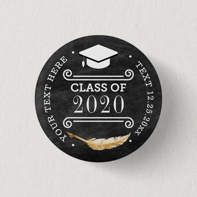 Graduation Party Retro Chalkboard 1 Inch Round Button (Front)