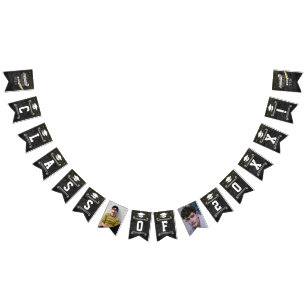 Graduation Party Retro Chalkboard Personalized Bunting Flags