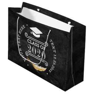 Graduation Party Retro Chalkboard Personalized Large Gift Bag