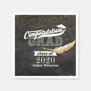Graduation Party Retro Chalkboard Personalized Napkin
