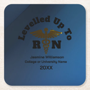 Graduation Party RN Navy Paper Coaster