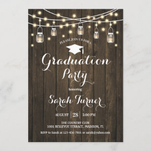 Graduation Party - Rustic Wood Invitation