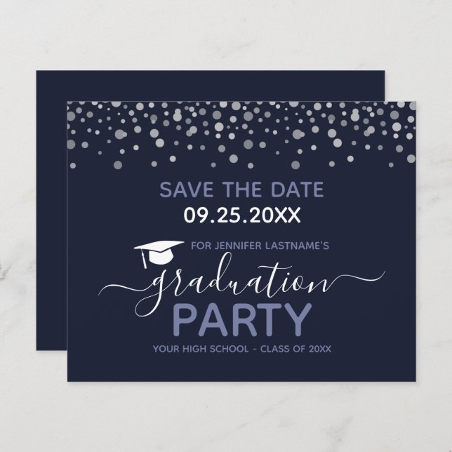 Graduation Party Save the Date Invitation (Front/Back)