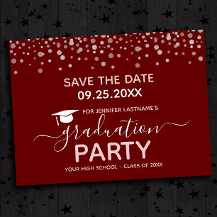 Graduation Party Save the Date Invitation Postcard