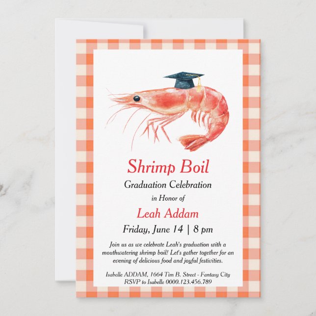 Graduation Party Shrimp Boil Invitation (Front)