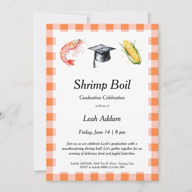 Graduation Party Shrimp Boil Invitation (Devant)
