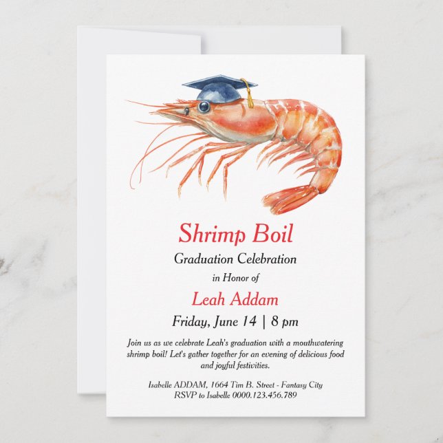 Graduation Party Shrimp Boil Invitation (Front)