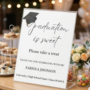 Graduation party sign graduation is sweet party 