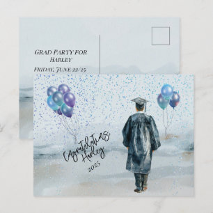 Graduation Party Son Congratulations Postcard