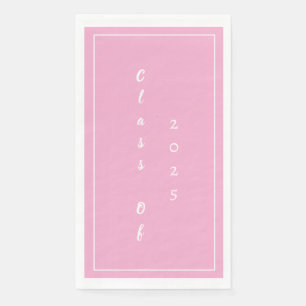 Graduation Party Student Class Of 2025 Pink White Napkin