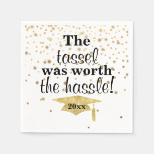 Graduation Party Tassel Worth the Hassle Napkin