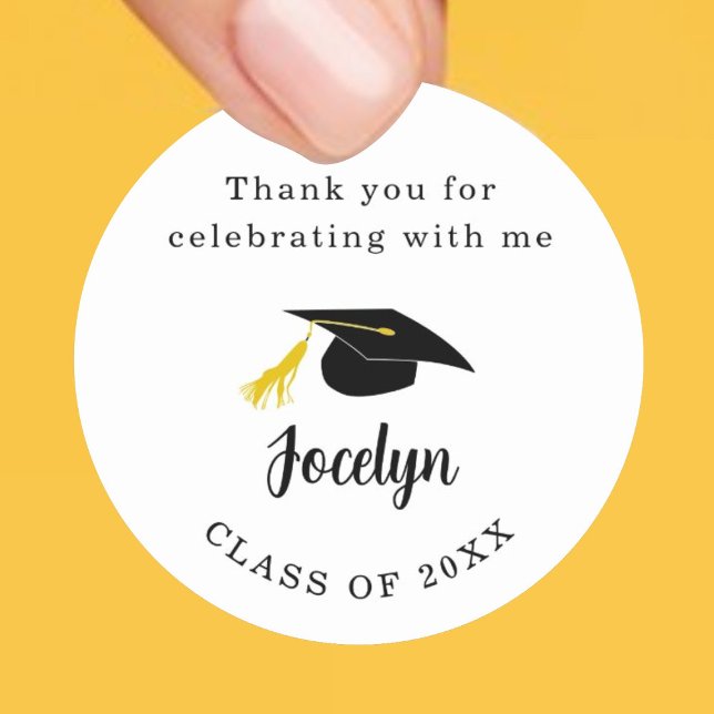 Graduation Party Thank You Favour Class of 2025 Classic Round Sticker (Creator Uploaded)