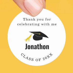 Graduation Party Thank You Favour Class of 2025 Classic Round Sticker