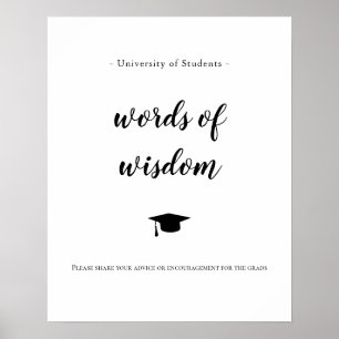 graduation party university words of wisdom advice poster