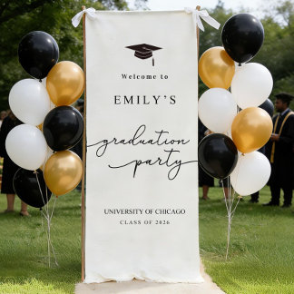 Graduation Party Welcome Fabric Sign, College Grad Banner