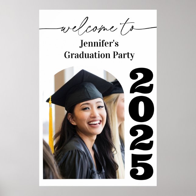 Graduation Party Welcome Sign with Photo  (Front)