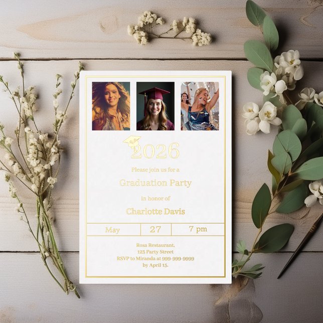 Graduation party white gold photo luxury (Creator Uploaded)