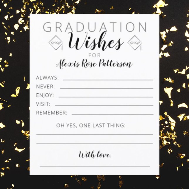Graduation Party Wishes Card Wisdom Guests (Creator Uploaded)
