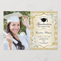 Graduation Party With Photo - Gold