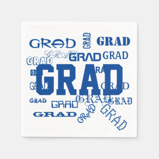 Graduation Pattern Blue White School Colours Napkin